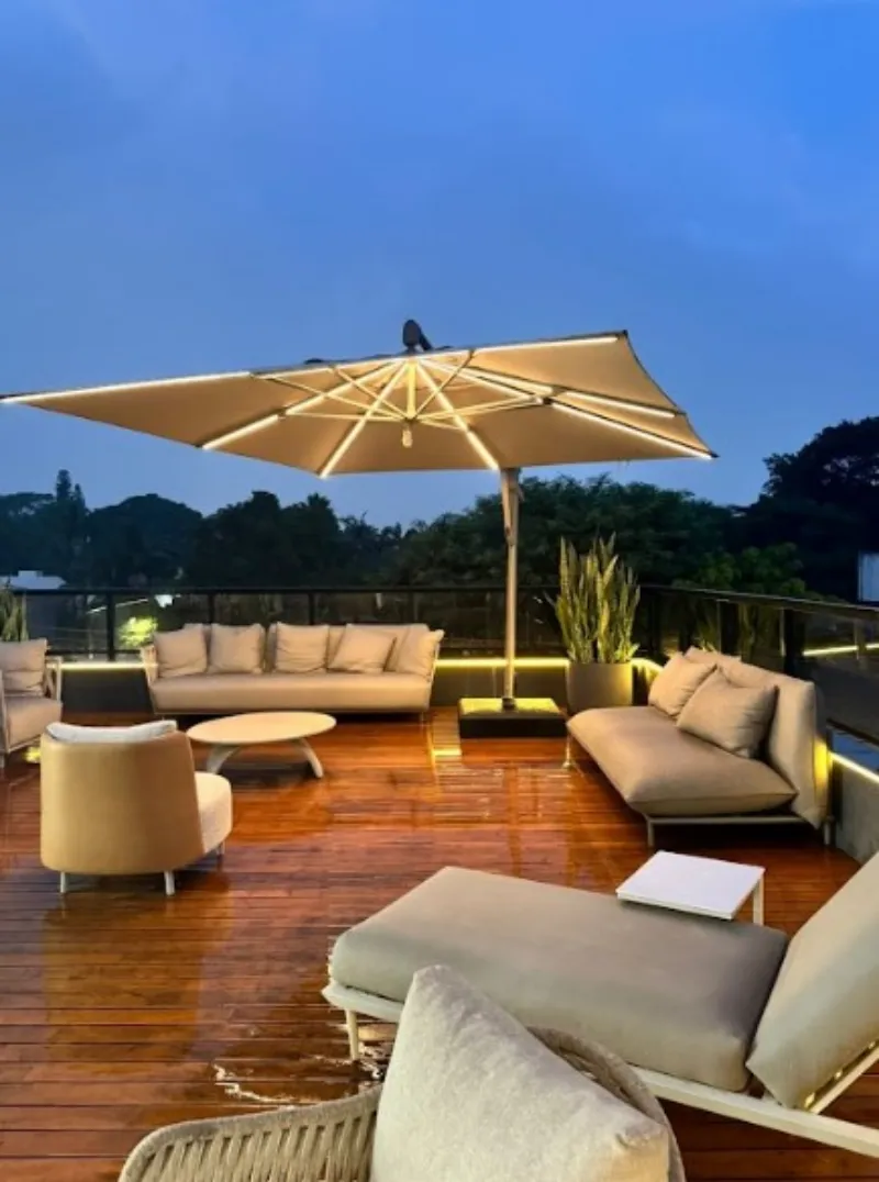 Ombrelone para piscina com led