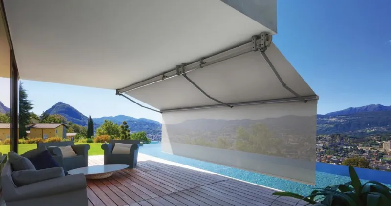 Toldo articulado motorizado na Barra da Tijuca